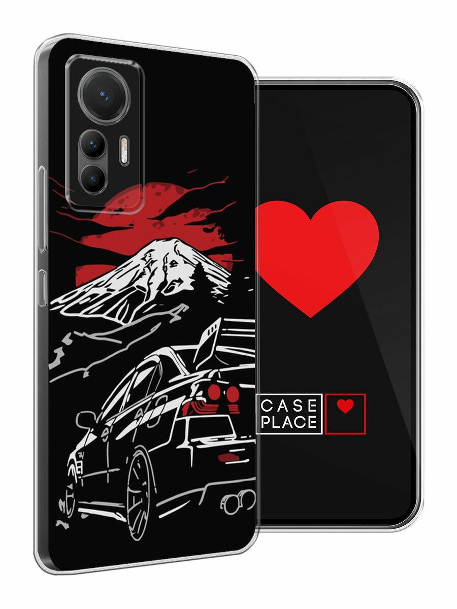 Чехол на Xiaomi 12 Lite / Сяоми 12 Лайт с принтом "Машина в горах JDM" — фото 1