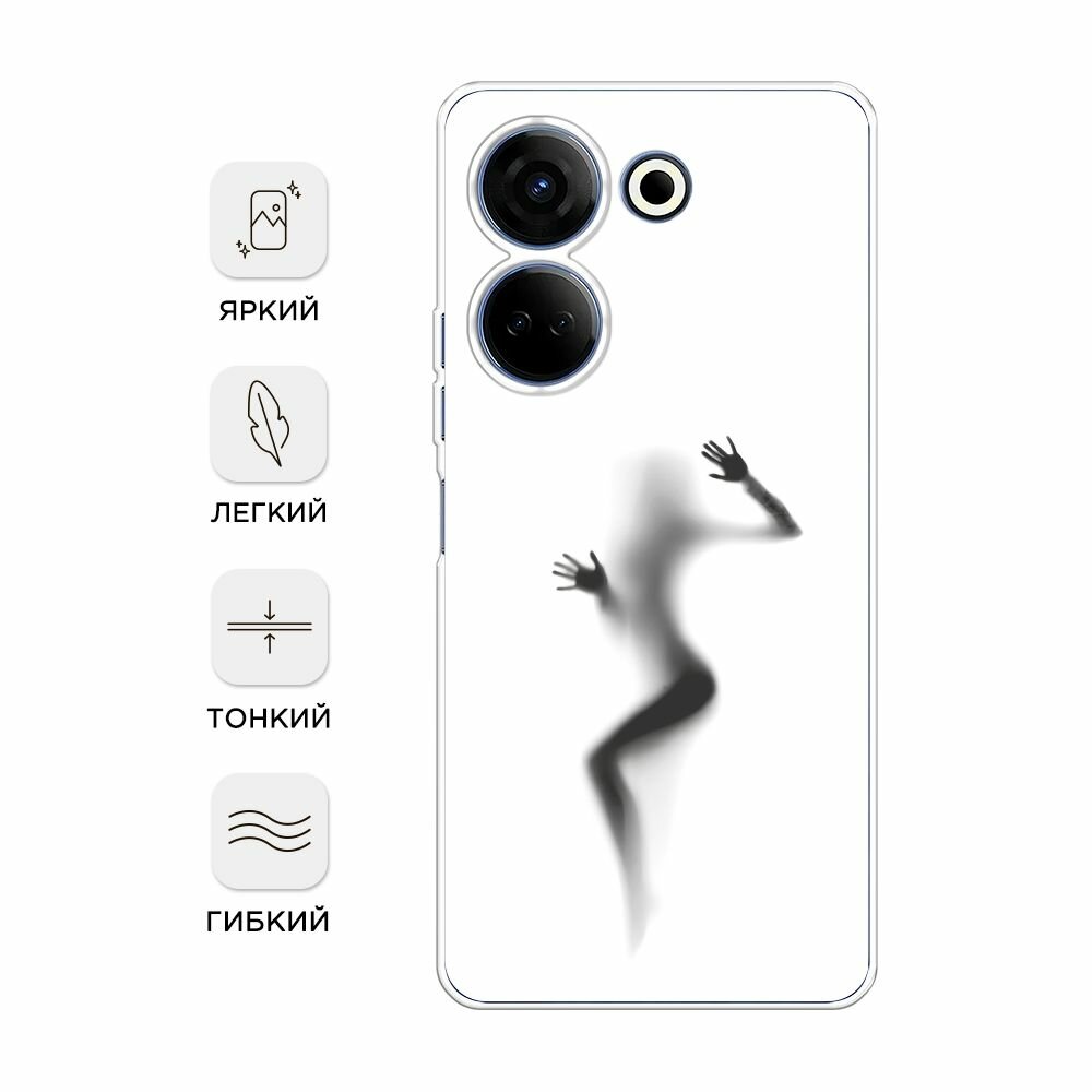 Чехол на Tecno Camon 20/20 Pro 4G / Текно Камон 20/20 Pro 4G с принтом "Девушка в душе" — фото 1