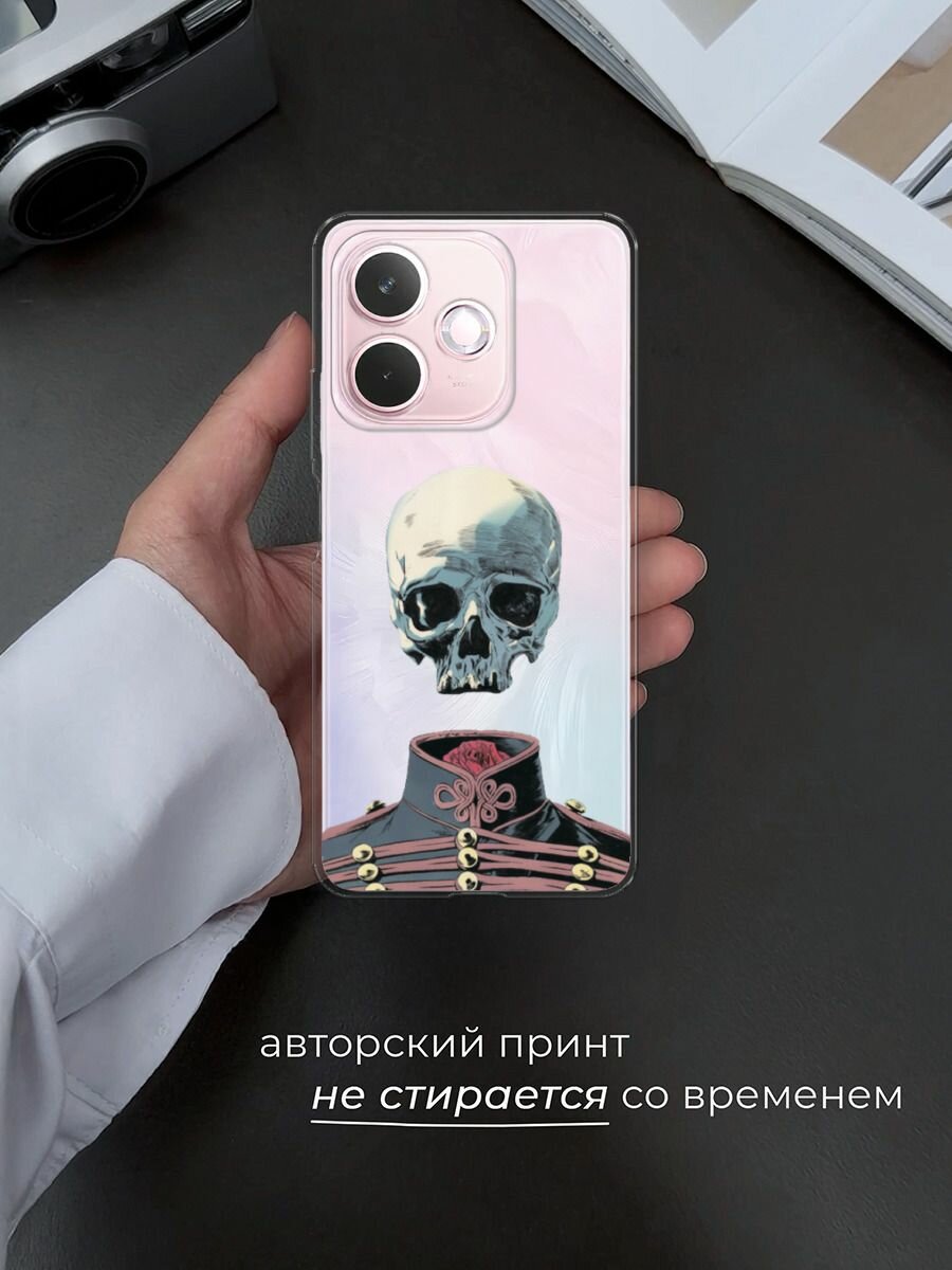 Чехол на Oppo A5 Pro / Оппо А5 Про с принтом "Гусар", прозрачный — фото 1