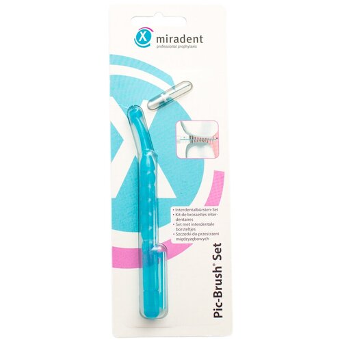 Ёршики Miradent Pic-Brush Set, голубая ершики miradent pic brush refills white 0 7 мм 6 шт