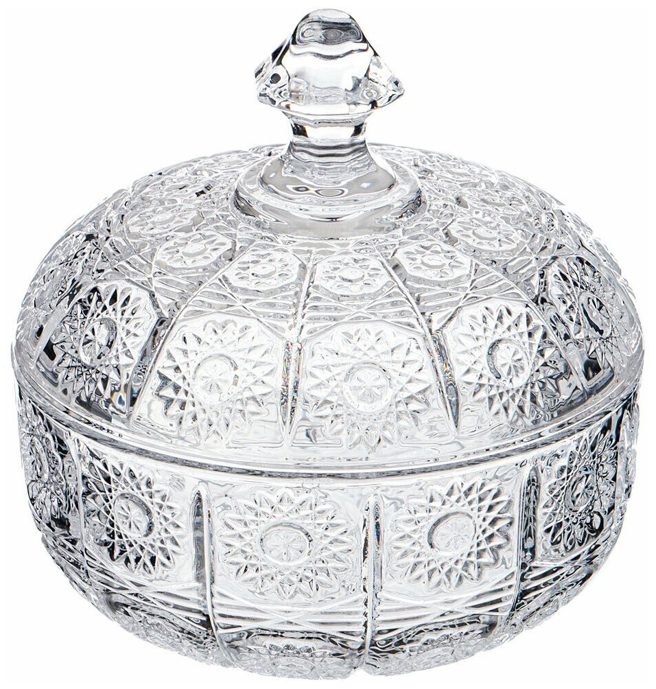 Конфетница с крышкой muza crystal 250 мл 11,5х11,5 см высота 13 см Lefard (145987)