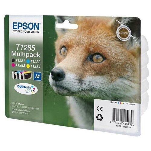 Epson Картриджи комплектом Epson C13T12854012 T1285 черный, синий, пурпурный, желтый Multipack 4шт. картридж cactus cs ept1283 для epson stylus s22 sx125 sx420 sx425 office bx305 пурпурный 7мл