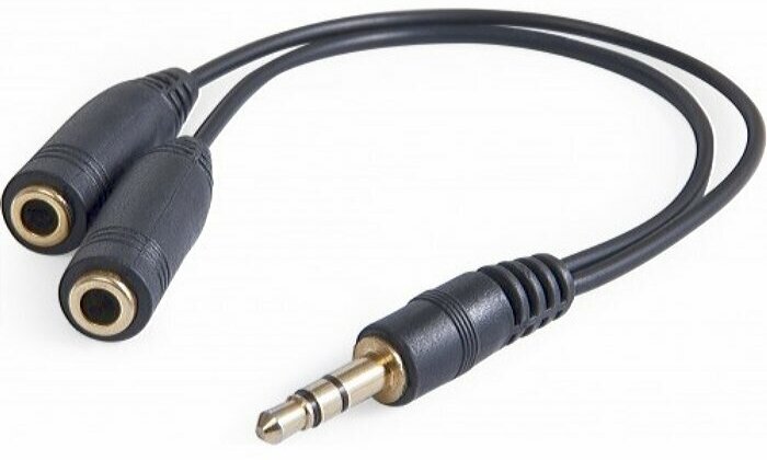 Аудио разветвитель 3.5мм Defender 63001 TRS переходник штекер на два гнезда - кабель 0.1м чёрный