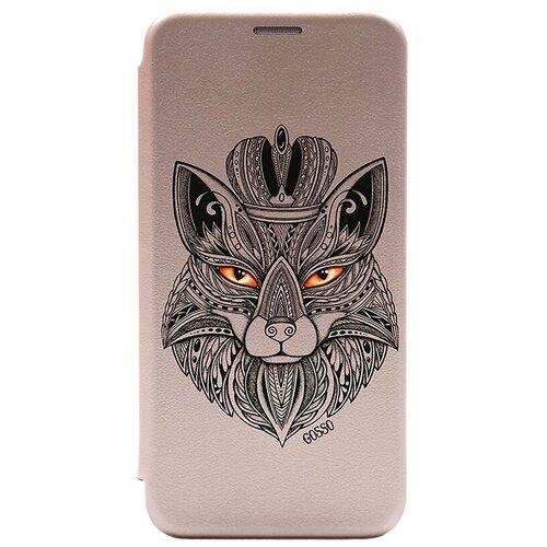 фото Чехол-книжка book art jack для honor 10x lite с принтом "fox queen" золотой gosso
