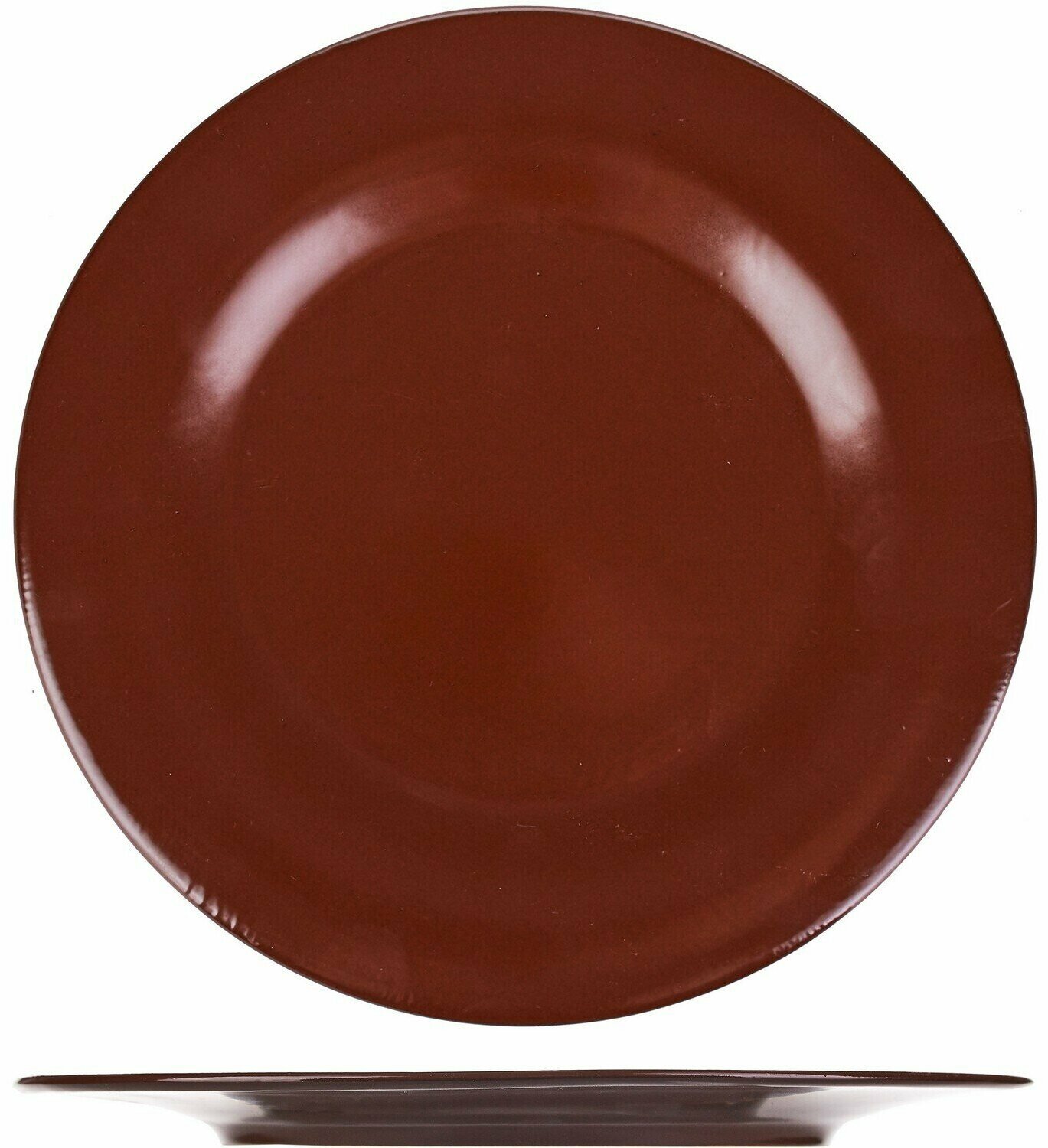 Тарелка Борисовская Керамика Шоколад мелкая 200х200х20мм, фарфор, темно-коричневый