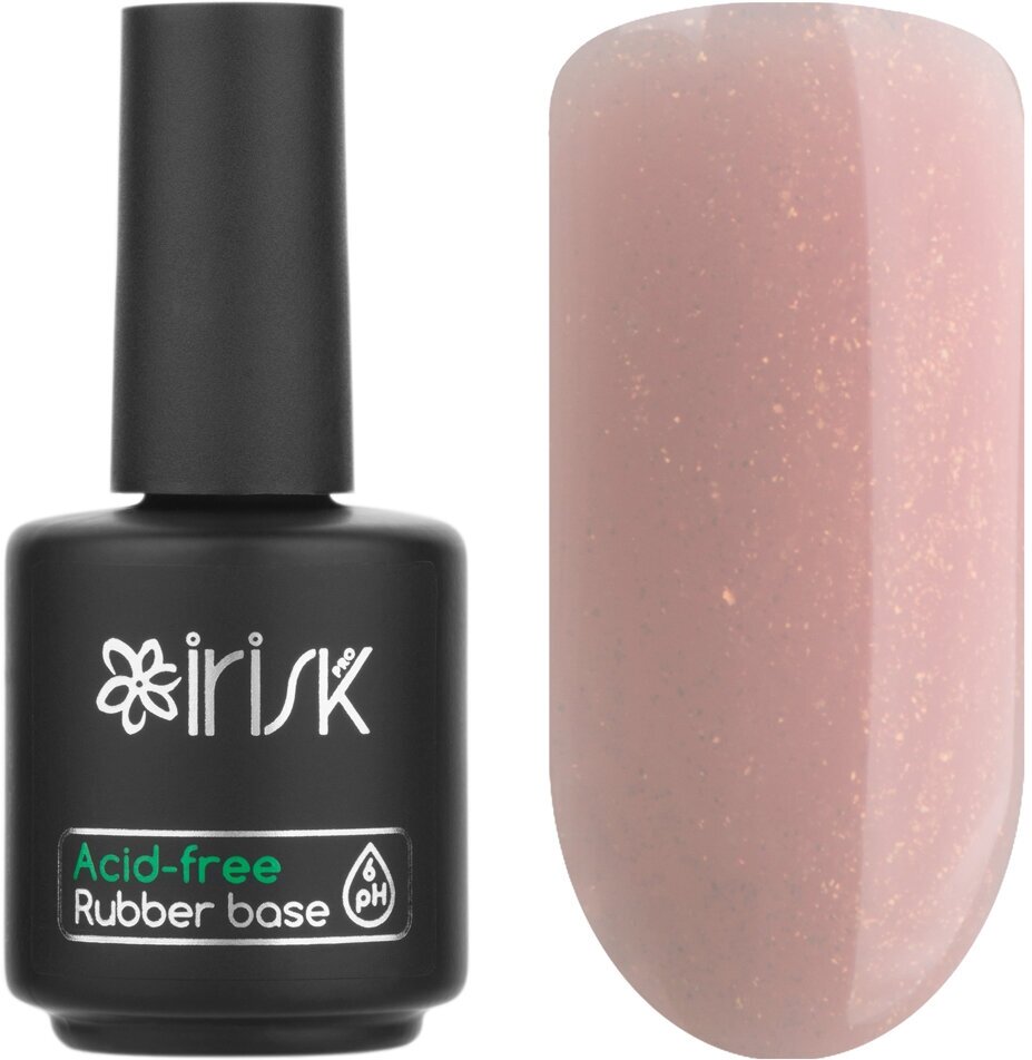 База каучуковая бескислотная IRISK Acid-free Rubber Base, 18мл (12 Soft Shimmer Beige)