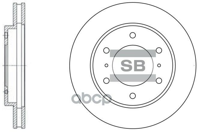 Диск тормозной передний для mitsubishi pajero 2.5tdi/3.2di-d/3.5gdi 00 Sangsin SD4306