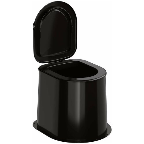 Туалет дачный Альтернатива Эконом, 47x55.3x47 см, максимальная нагрузка до 120 кг, полипропилен, цвет черный. Предназначен для размещения в уличных са