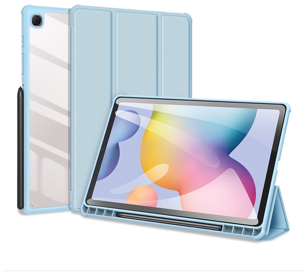 Чехол книжка для Samsung Tab S6 Lite (P610 / P615), Dux Ducis Toby series голубой