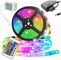 Светодиодная лента с пультом многоцветная RGB для дома 5 м