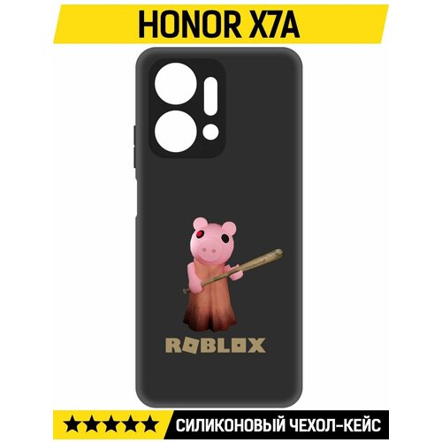 Чехол-накладка Krutoff Soft Case Roblox-Пигги для Honor X7a черный чехол накладка krutoff soft case roblox пигги для honor 30 черный
