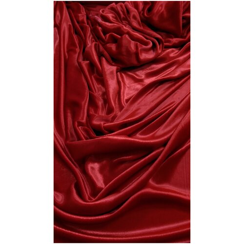 Ткань Бархат тонкий вискозный ярко-красный Италия