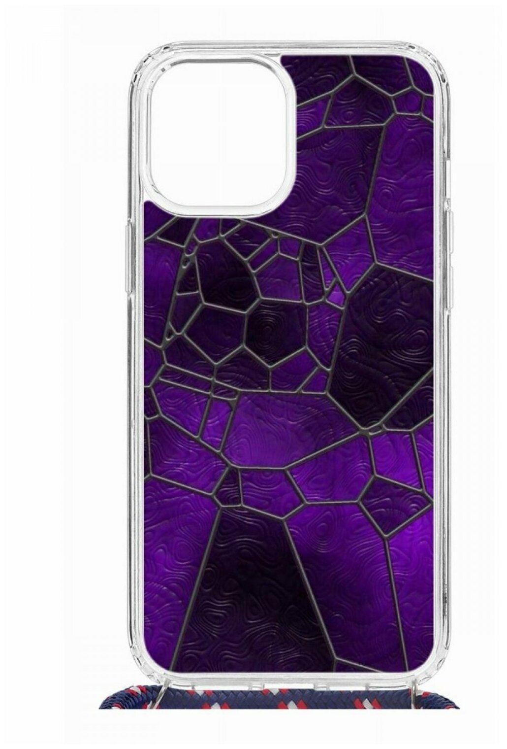 Чехол для Apple iPhone 12 Pro Max Kruche Print MagSafe Magrope Витраж,пластиковая накладка со шнурком и рисунком,противоударный силиконовый бампер