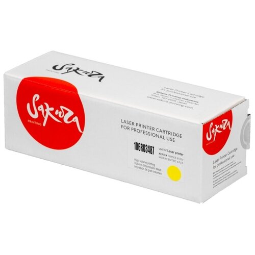 3 шт. Картридж лазерный Sakura 106R03487 желтый yellow 2400 стр. для Xerox (SA106R03487) картридж xerox 106r03487 2400 стр желтый