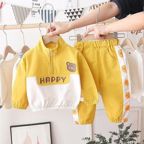 фото Комплект одежды детский, брюки и олимпийка, размер 121, желтый  "империя детства"