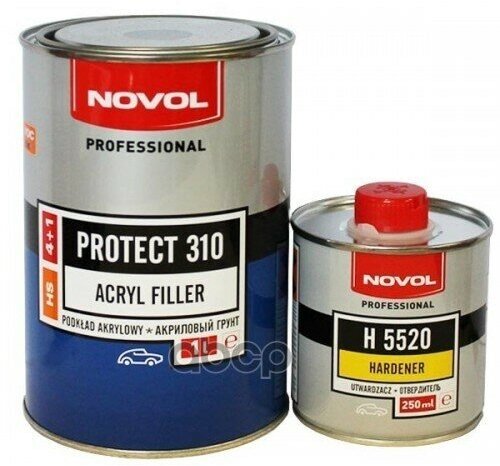 Грунт Акриловый 4+1Hs Черный Protect310, 1,0+0,25 Novol 37141 - 35822 Novol арт. 37141 - 35822