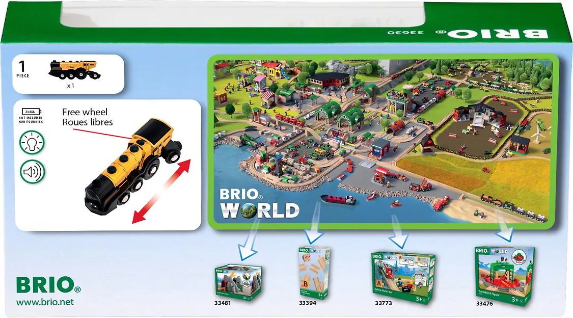 Игрушка BRIO World 33630 - Большой золотой паровоз