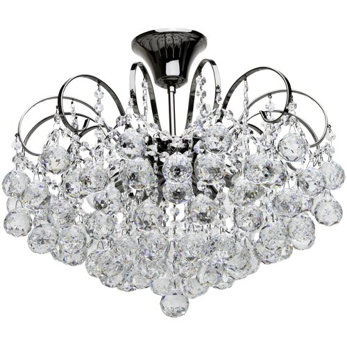 Люстра MW-Light Жемчуг 232016306, E14, 360 Вт, кол-во ламп: 6 шт., цвет: хром/прозрачный Серый