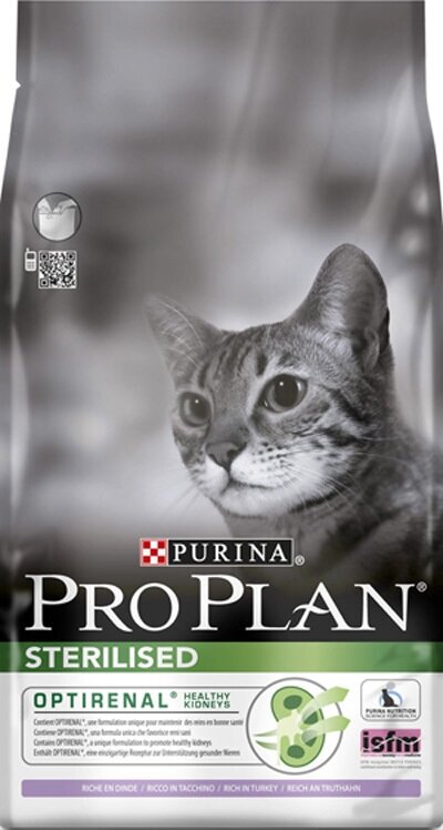 PRO PLAN STERILISED TURKEY корм для стерилизованных кошек и кастрированных котов, с индейкой 10кг