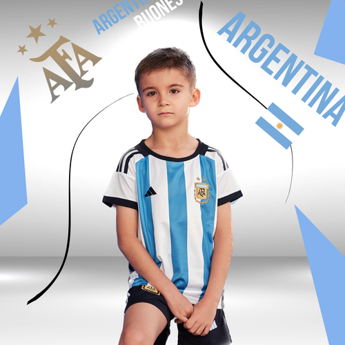 Детский комплект сборной Аргентины 3 звезды размер 20