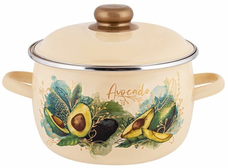 Кастрюля APPETITE эмал сфер Avocado 2,0л