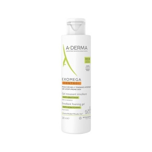 A-Derma EXOMEGA CONTROL Смягчающий пенящийся гель для сухой кожи, 200 мл