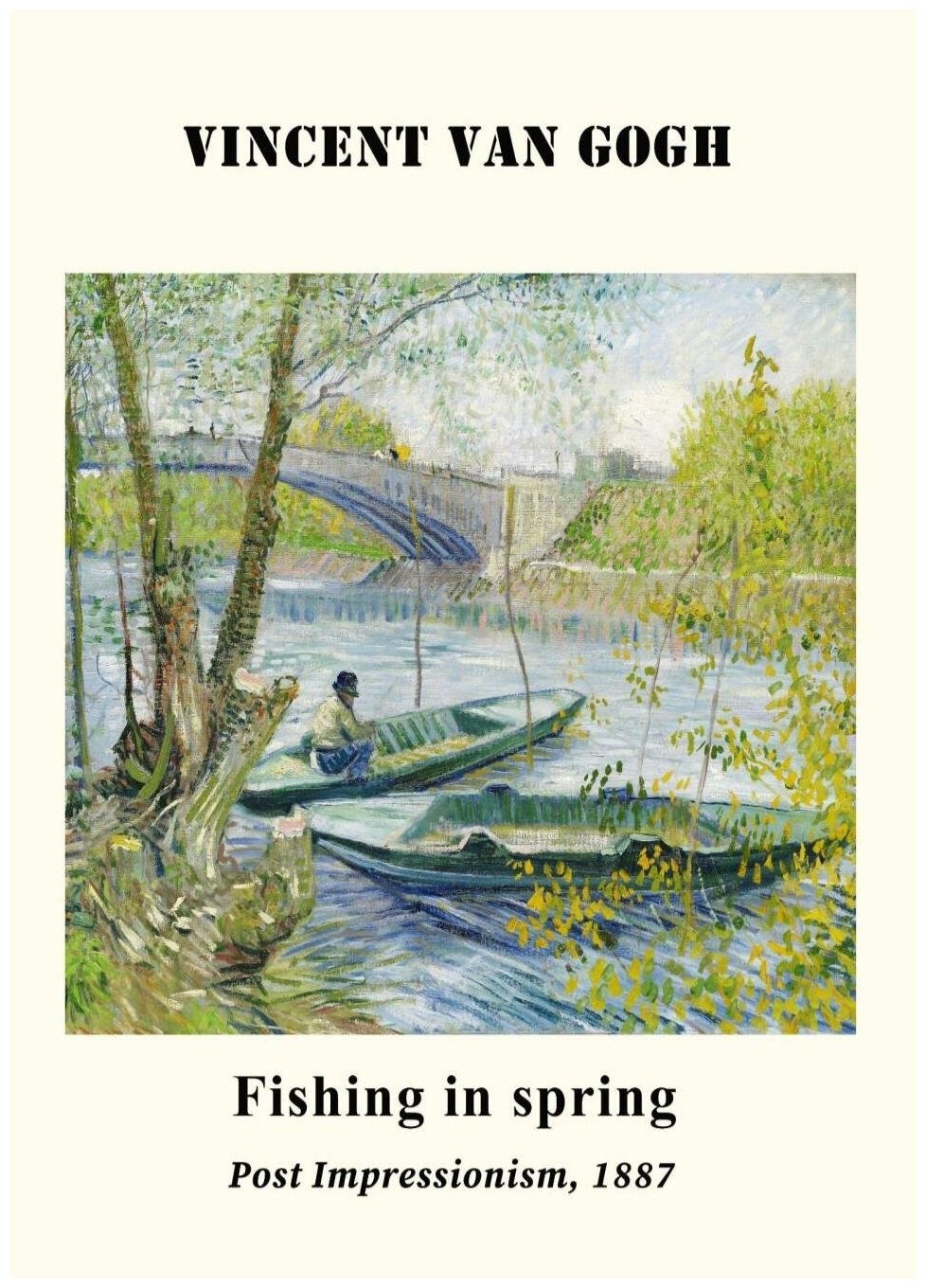 Постер / Плакат / Картина Ван Гог - Рыбалка весной 90х120 см в подарочном тубусе