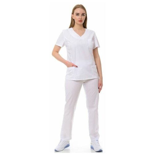 фото Костюм медицинский женский "магнолия 3" 102.3.0 (46/белый/стрейч мед) medicalwear