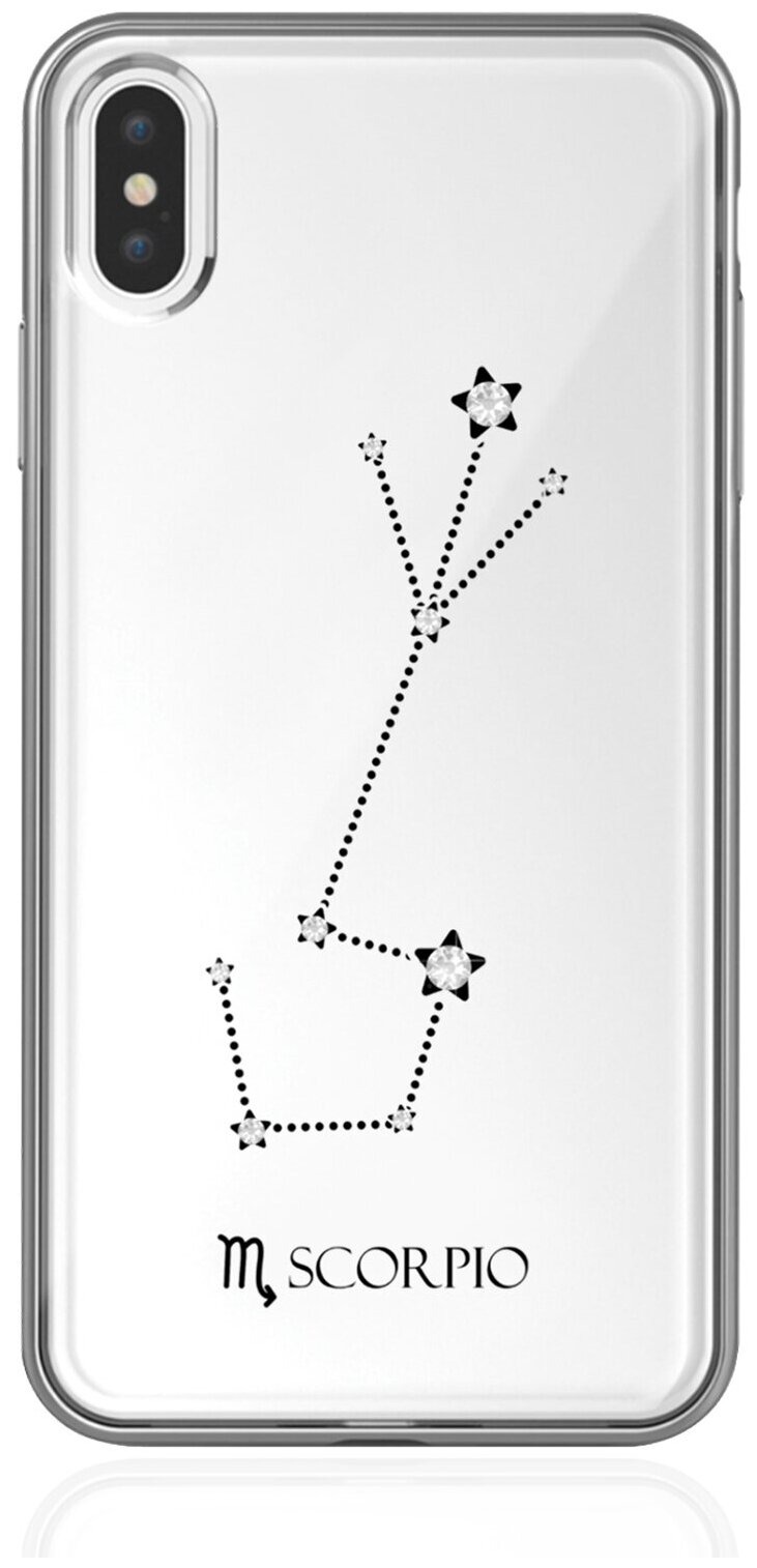 Прозрачный силиконовый чехол с кристаллами Lux для iPhone XS Max Знак зодиака Скорпион Scorpio для Айфон 10С Макс