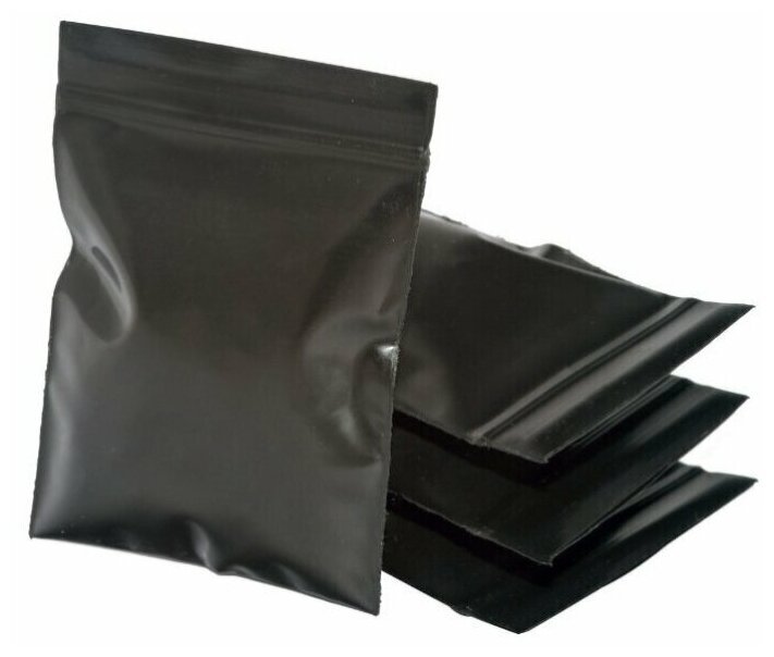 Упаковочные цветные зип пакеты Forceberg HOME&DIY с замком zip-lock 6х7 см, черный, 50 шт, для хранения продуктов, специй, бытовых мелочей
