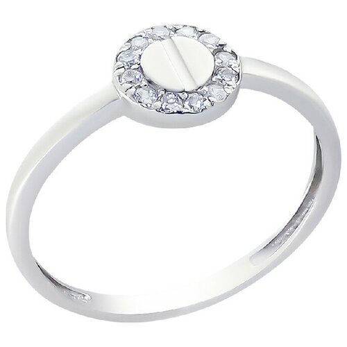 фото Кольцо corona, золото, серебро, 925 проба, родирование, фианит, размер 16, золотой