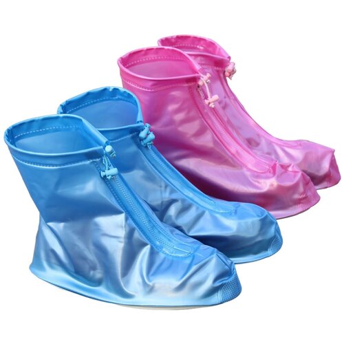 фото Защитные многоразовые чехлы пончи с подошвой для обуви от дождя и грязи oem