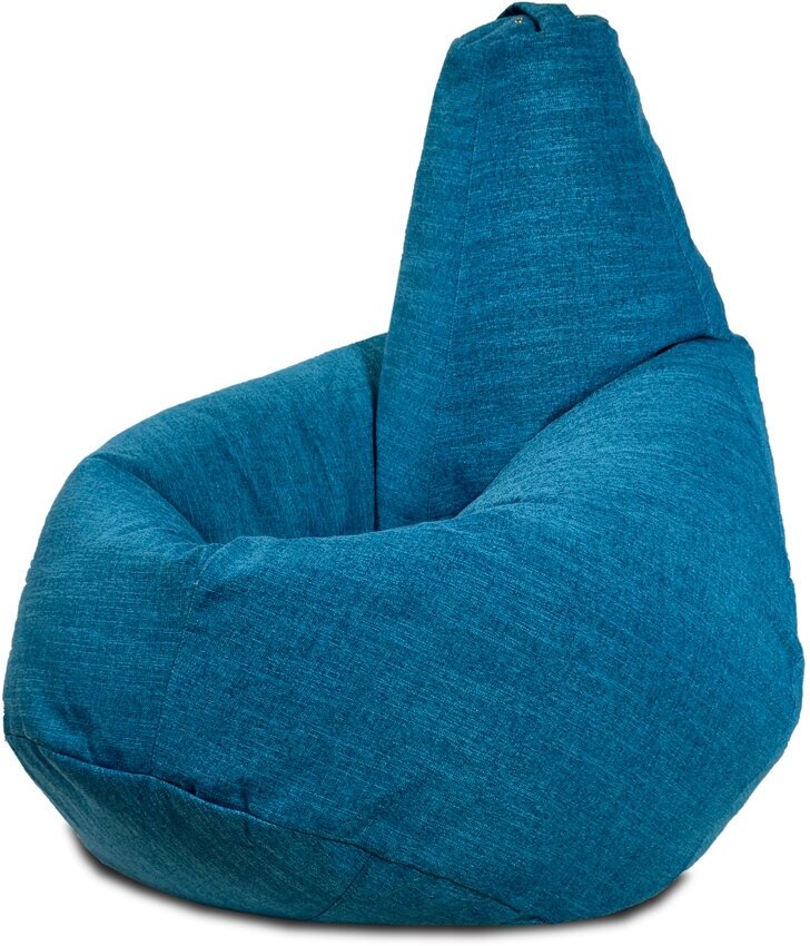 Кресло-мешок Груша Бирюзовый цвет (размер XXL) PuffMebel, ткань рогожка