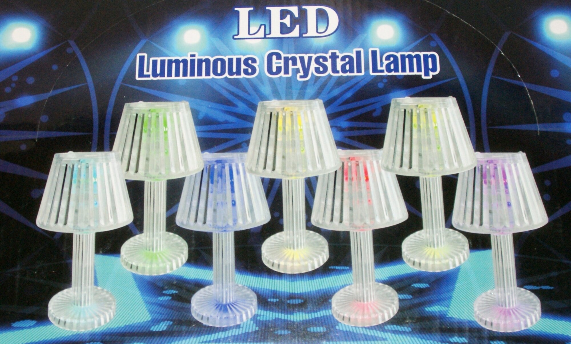 Cувенир ночник LED luminous Cristal Lamps /торшер мерцающий светодиодный на батарейках