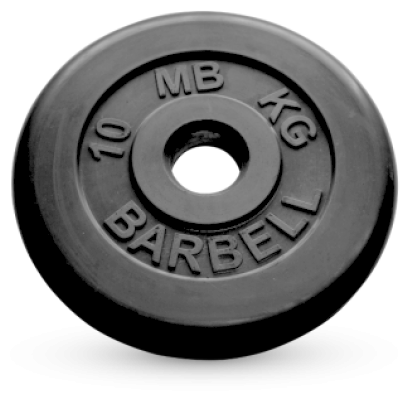 10 кг диск (блин) MB Barbell (черный) 50 мм.