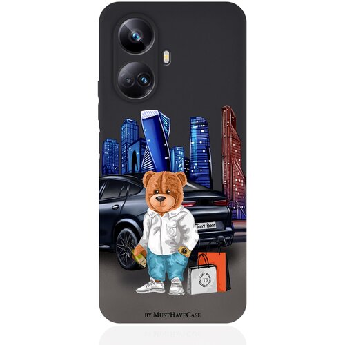 Черный силиконовый чехол MustHaveCase для Realme 10 Pro Tony Moscow city/ Тони Москва Сити черный силиконовый чехол musthavecase для huawei nova 9 se tony moscow city тони москва сити для хуавей нова 9се