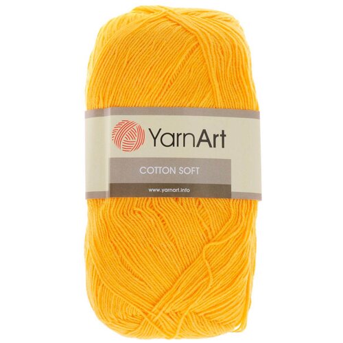 фото Пряжа для вязания yarnart 'cotton soft' 100гр 600м (55% хлопок, 45% акрил) (35 желтый), 5 мотков