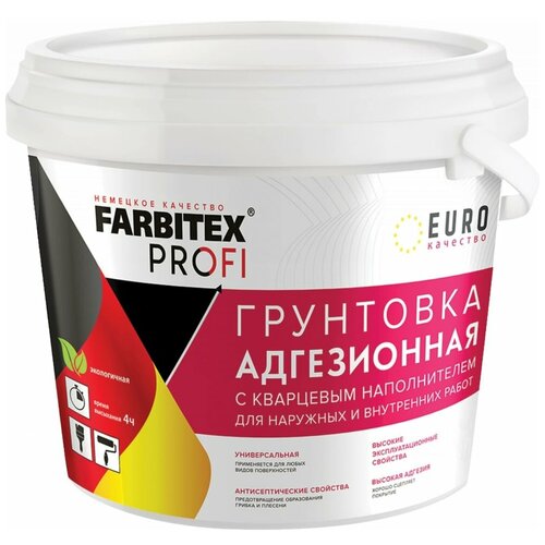 Адгезионная грунтовка для декоративных покрытий Farbitex 4300008115 грунтовка адгезионная бетоноконтакт terraco terrabond sp 5кг