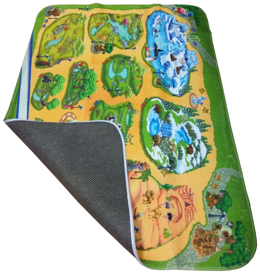 Детский ультрамягкий игровой коврик Teplokid Зоопарк 180*130см (TK-US-04) - фото №2