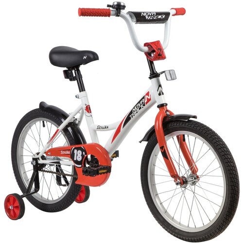 Велосипед NOVATRACK 18 STRIKE белый-красный тормоз нож крылья корот защита А-тип 702000₽