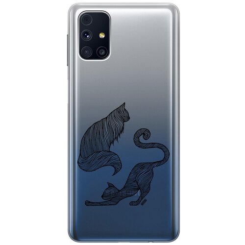 фото Ультратонкий силиконовый чехол-накладка clearview для samsung galaxy m31s с 3d принтом "lazy cats" gosso