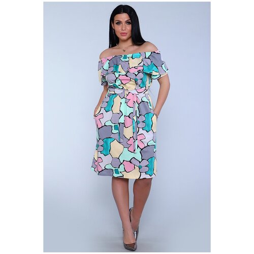 фото Женское платье-сарафан, салатовый, размер 50 натали