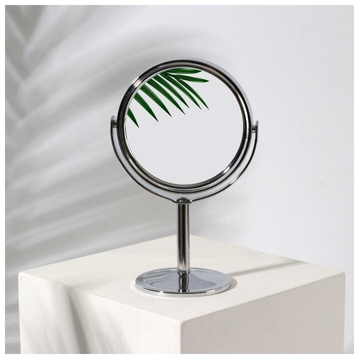 Queen fair Зеркало на ножке двустороннее с увеличением d зеркальной поверхности 77 см цвет серебристый