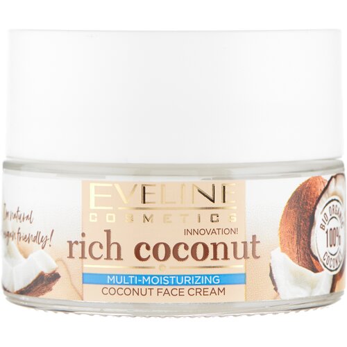 Крем увлажняющий для лица Eveline Cosmetics Rish Coconut для Всех Типов Кожи 50 мл крем для лица eveline крем для лица rich coconout мультипитательный