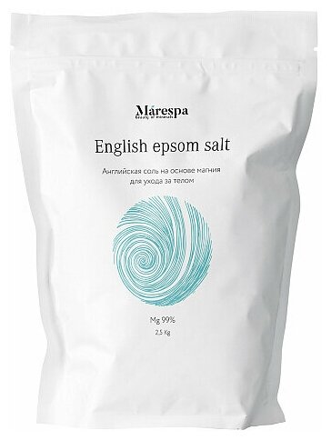 Marespa, Соль для ванны, English epsom salt, на основе магния, 2500 грамм