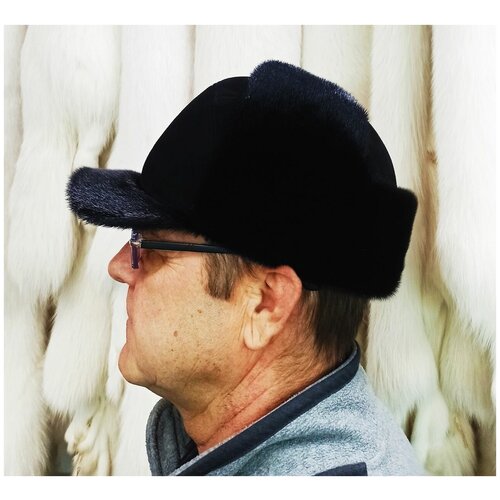 фото Шапка мехас, размер 60, черный