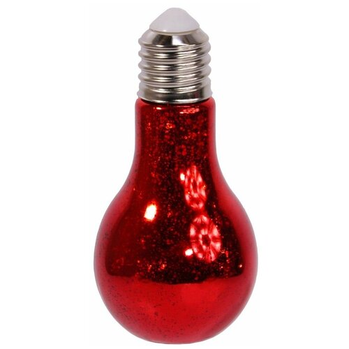 фото Светильник лампа накаливания, красный, 10 тёплых белых микро led-огней, 18 см, батарейки, koopman international abz20083