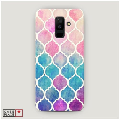 фото Чехол пластиковый samsung galaxy a6 plus радуга пастельная акварель case place