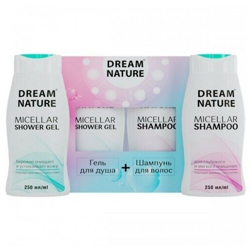 Подарочный набор для женщин Dream Nature «Мицеллярный»: шампунь, 250 мл + гель для душа, 250 мл