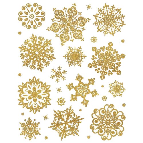 фото Набор наклеек феникс present снежинки - кристаллики 86055, золотой